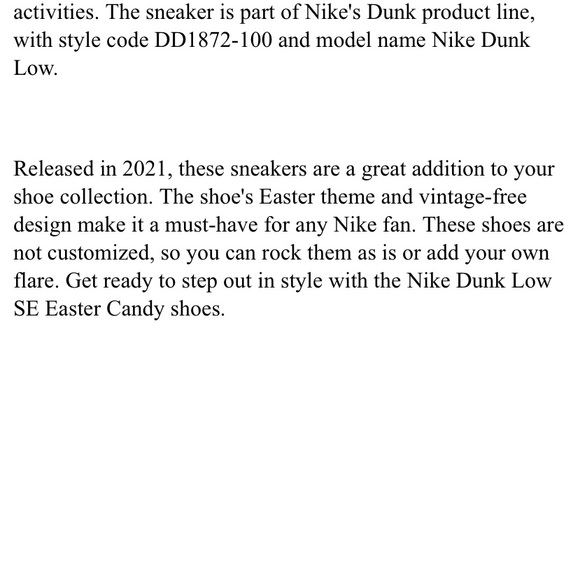 Nike Dunk low top Easter Candy limited edition ladies size 6. Collector shoe - Picture 3 of 10